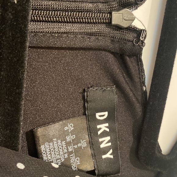 DKNY Maxi dress, sz 6, black with white polka dots - Picture 2 of 5